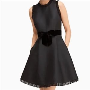 Kate Spade Velvet Bow Rich Navy Fit & Flare Dress